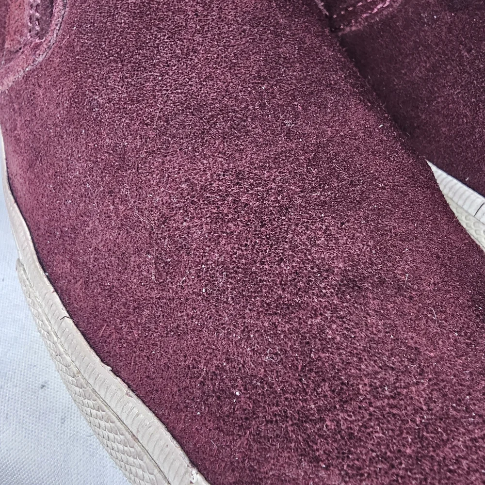 Polo Ralph Lauren Vaughn Shoes - Men's Size 10 - Burgundy Suede Slip-On Sneakers